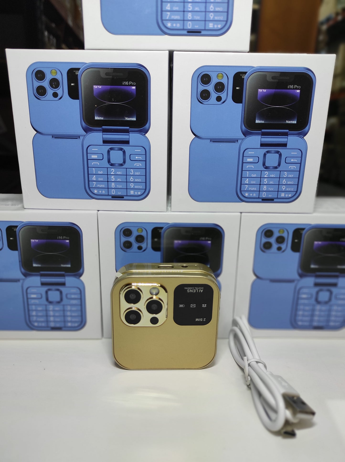 Teléfono plegable con doble pantalla i16 Pro oro - additional image 2