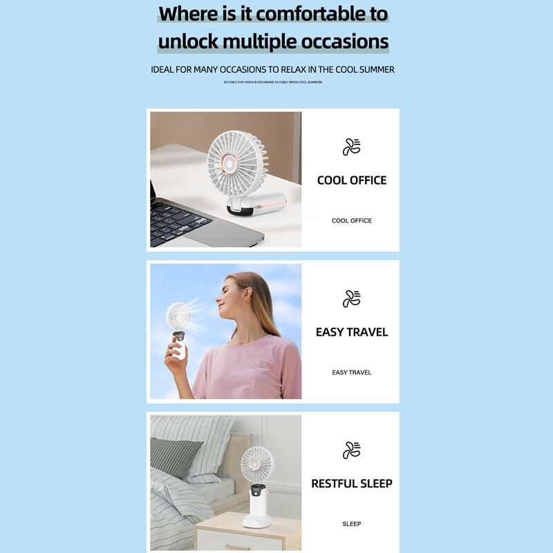 Handheld fan with digital display