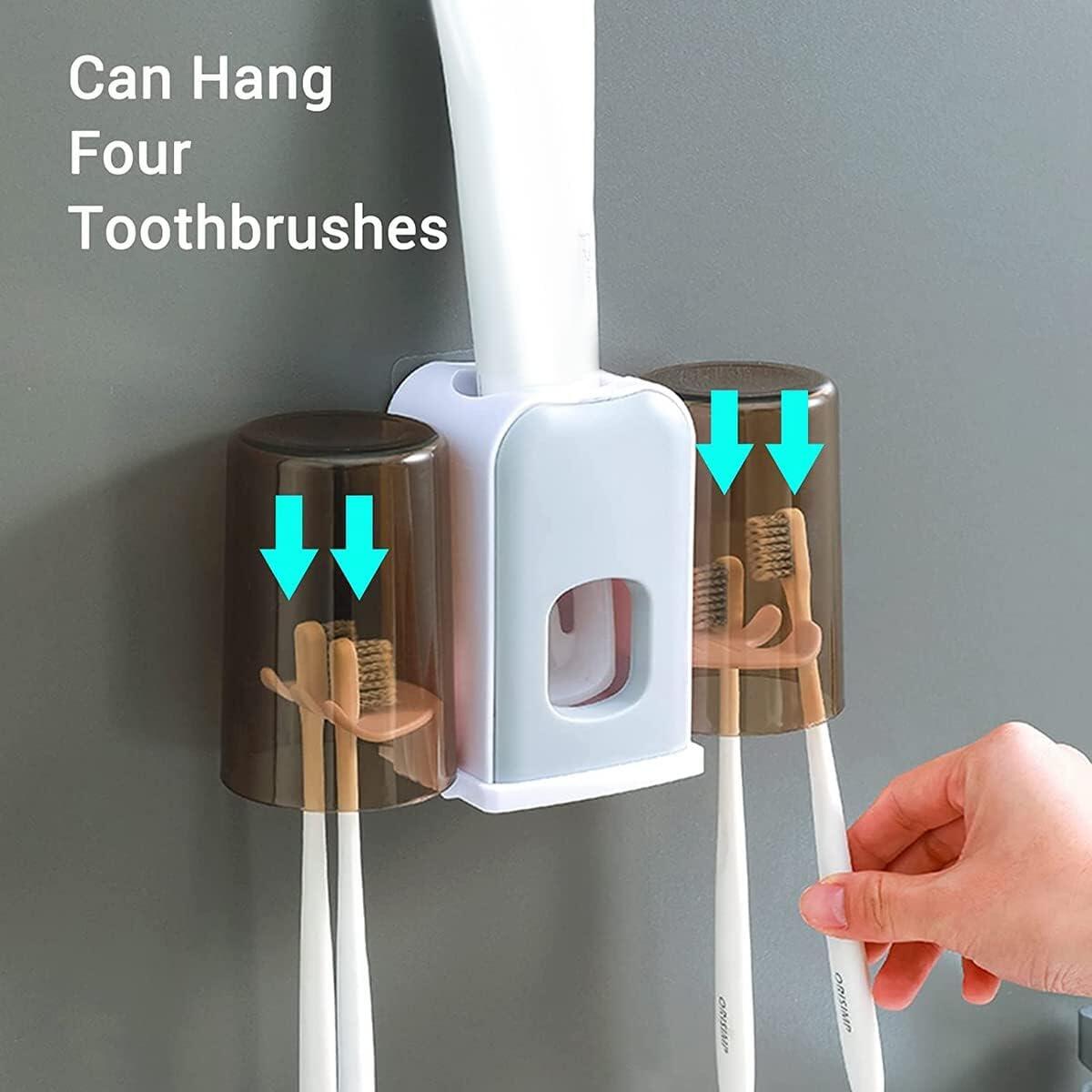 Toothbrush Holder with Automatic Toothpaste Dispenser