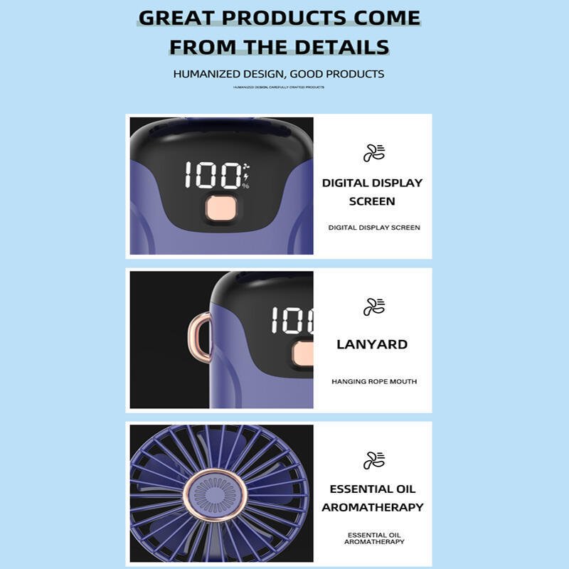 Handheld fan with digital display