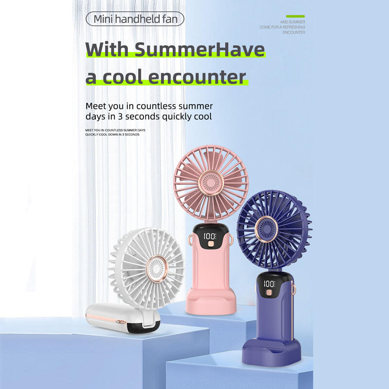 Handheld fan with digital display
