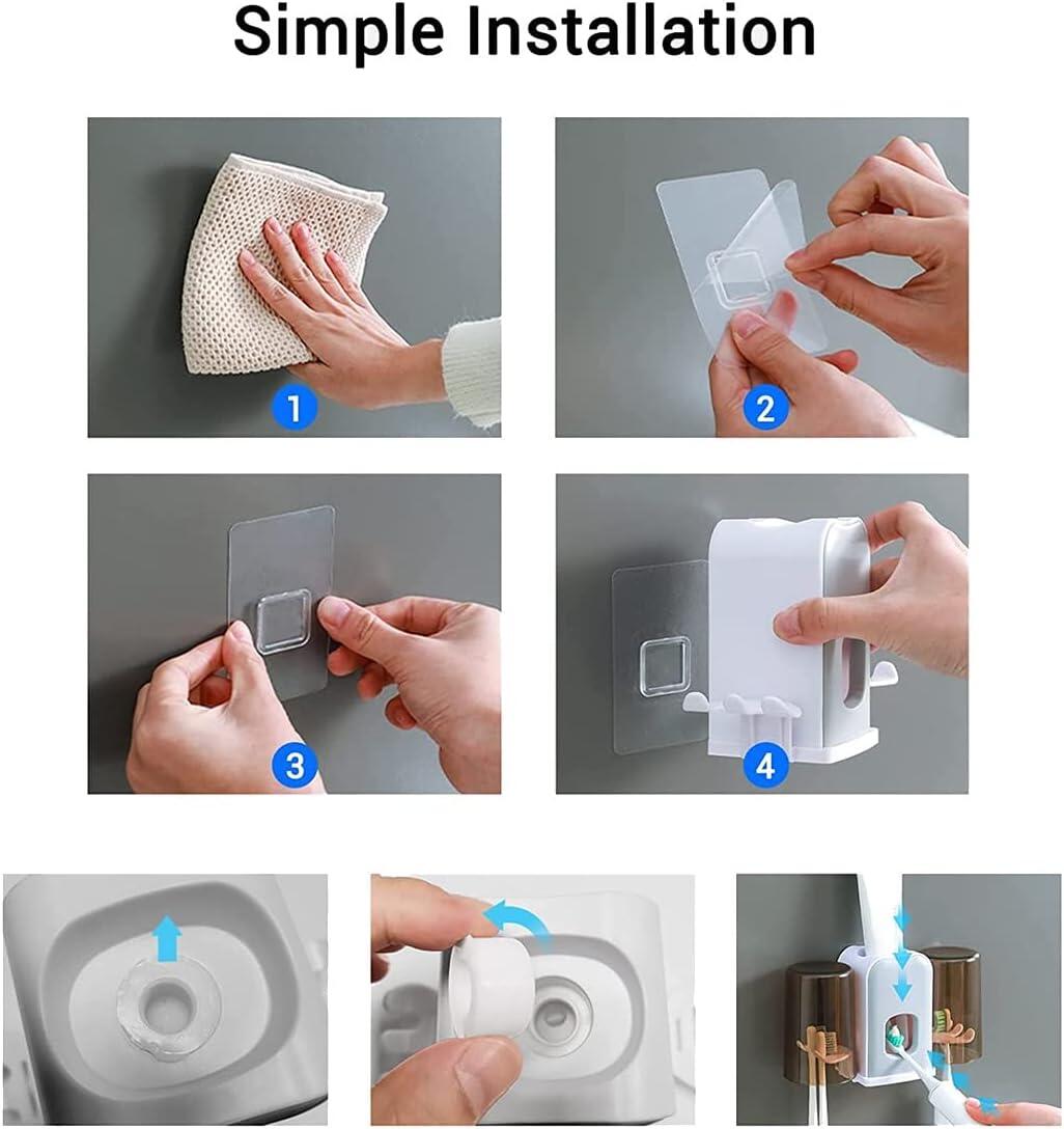 Toothbrush Holder with Automatic Toothpaste Dispenser