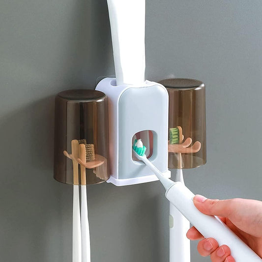 Toothbrush Holder with Automatic Toothpaste Dispenser