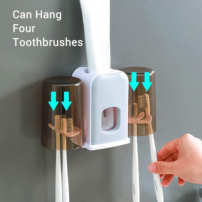 Toothbrush Holder with Automatic Toothpaste Dispenser