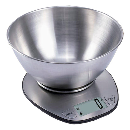 Electronic Kitchen Scale with Stainless Steel Bowl